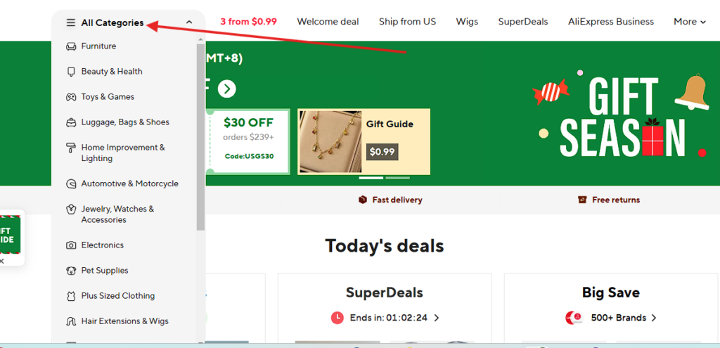 Aliexpress-category